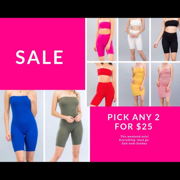 Pick any 2 for $25 (White biker short set) - Picture 2 of 3